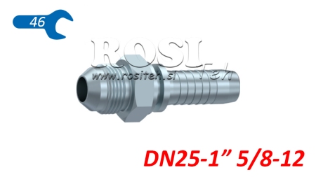 CONEXÃO HIDRÁULICA AGJ JIC74° MACHO DN25-1 5/8-12