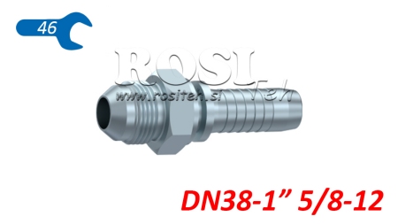 CONEXÃO HIDRÁULICA AGJ JIC74° MACHO DN38-1 5/8-12