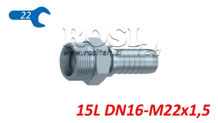 CONEXÃO HIDRÁULICA CEL 15 L MACHO DN16-M22X1,5