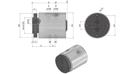 CONECTOR GIRATÓRIO HIDRÁULICO 2VIAS IH2037-GY6LS 3/8 30LIT/MIN 350RPM 350BAR