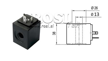 BOBINA ELETROMAGNÉTICA 24V DC - fi 13mm-38mm IP65