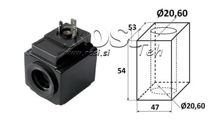 BOBINA ELETROMAGNÉTICA 230VAC - DS3 - fi 20.6mm-54mm 176W