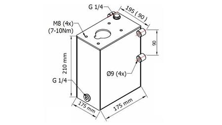 RESERVATÓRIO 5L PARA BOMBA MANUAL - dimensões