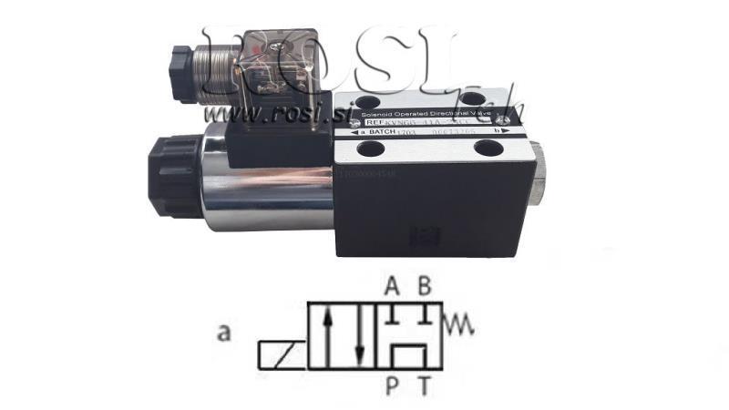 VÁLVULA ELETROMAGNÉTICA HIDRÁULICA CETOP 3 12/24/230V 2A