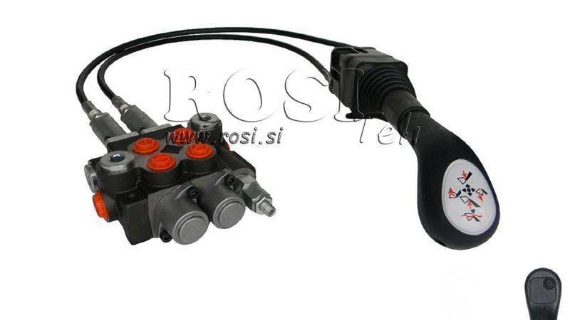 JOYSTICK 1x BOTÃO COM POLIA 2.5 m E VÁLVULA HIDRÁULICA 2xP40 l.